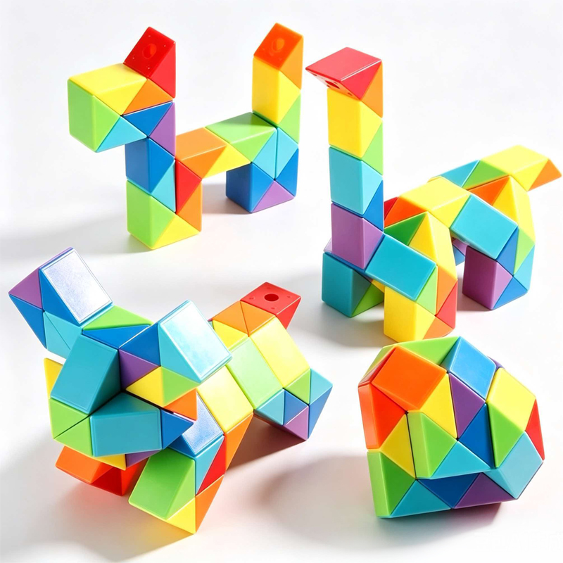 Kids Education Related - Grand cube serpent magique pliable arc-en-ciel,