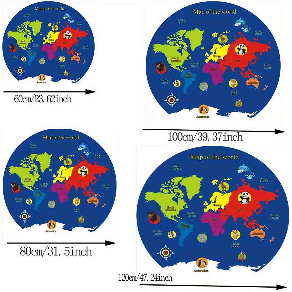 Tapis rond carte du monde en f - Kids Education Nursery avis et prix